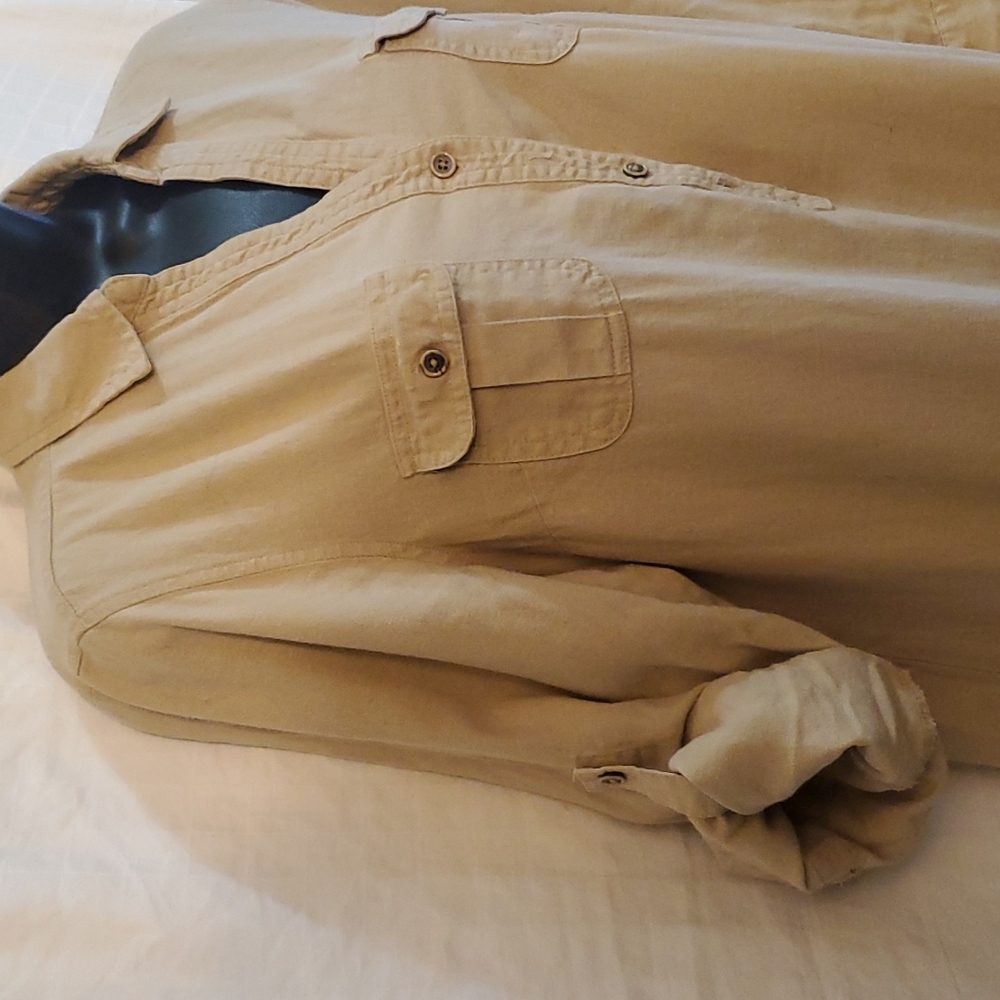 Tan linen dress